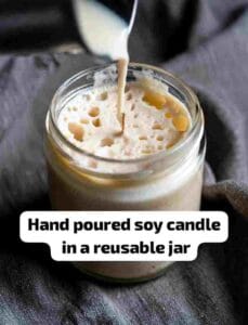 Hand poured soy candle in a reusable jar