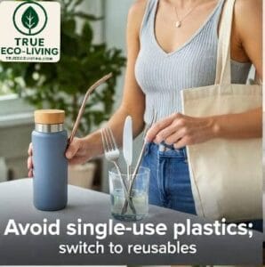 Avoid single use plastic - sustainable living practices 