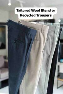 Tailored Wool Blend or Recycled Trousers