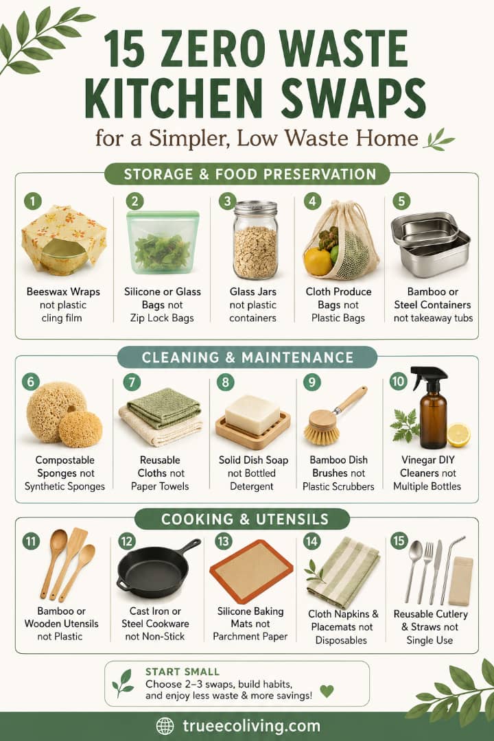 Top Zero Waste Kitchen Swaps That Actually Work for a Simpler, Low Waste Home