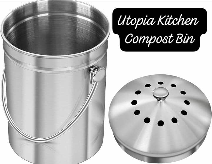 Utopia Kitchen Stainless Steel Compost Bin