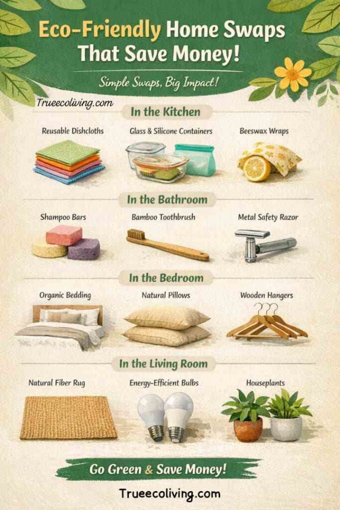 Eco Friendly Home Swaps For every room: Kitchen, Bathroom, Bedroom and Living Room