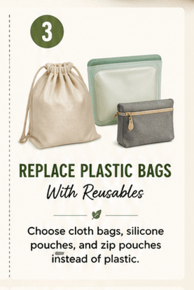 Replace Plastic Bags With Reusable Alternatives