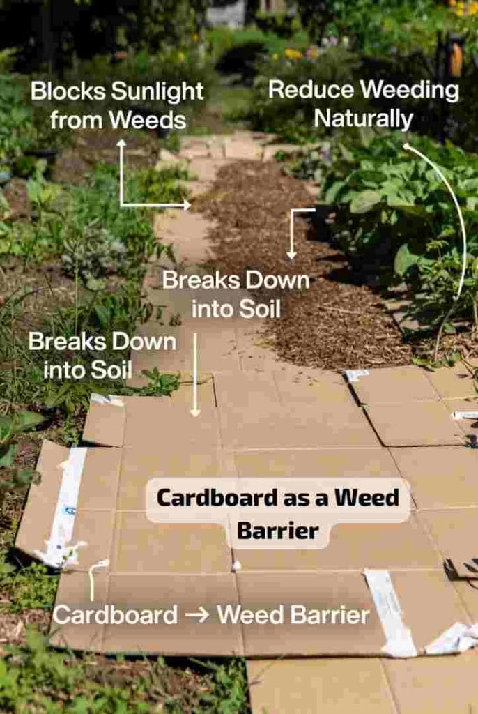 Cardboard as a Weed Barrier