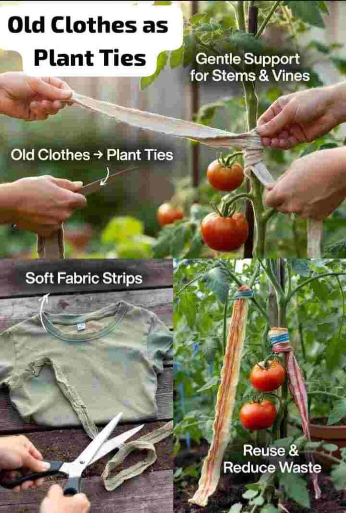 Old Clothes as Plant Ties