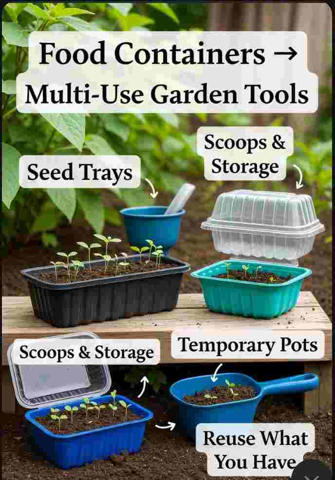 Food Containers as Multi Use Garden Tools