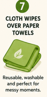 Swap Paper Towels for Cloth Wipes