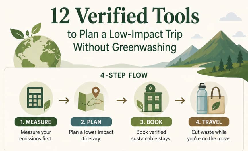 12 Verified Tools to Plan a Low-Impact Trip Without Greenwashing