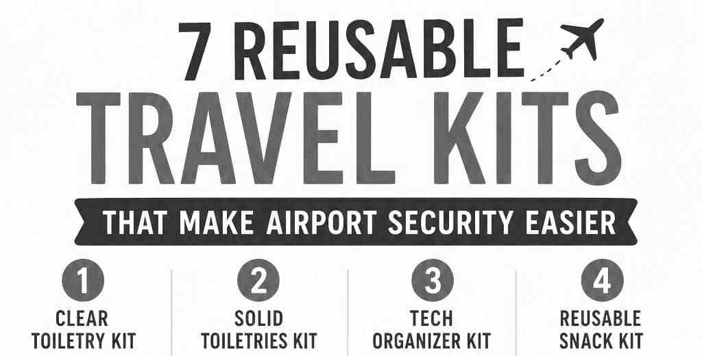 Discover 7 reusable travel kits that make airport security easier, reduce waste, and keep your carry on organized for smoother trips.
