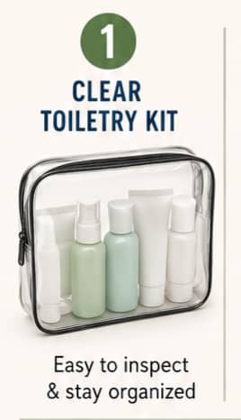 The Clear Refillable Toiletry Kit