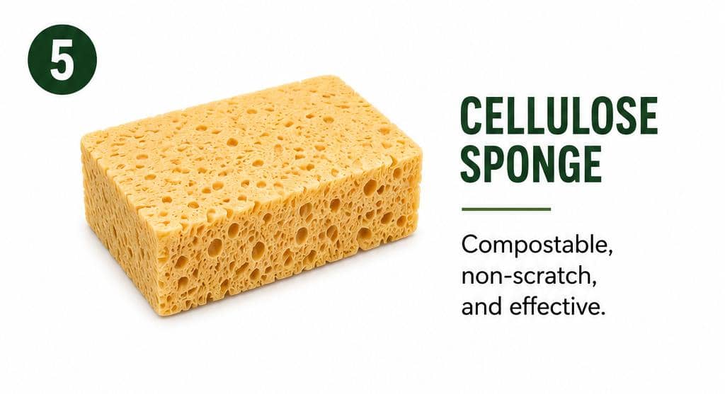 Swap plastic sponges for compostable cellulose sponges