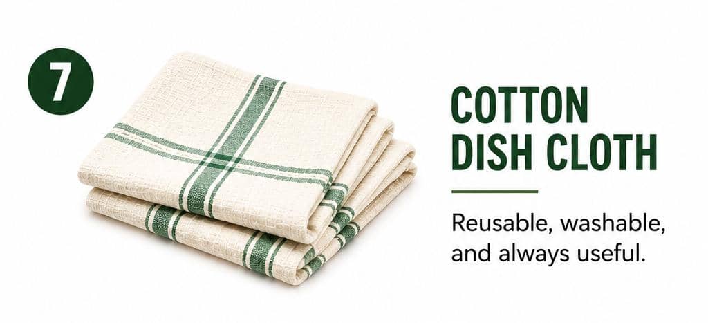 Swap disposable cleanup habits for reusable cotton dish cloths