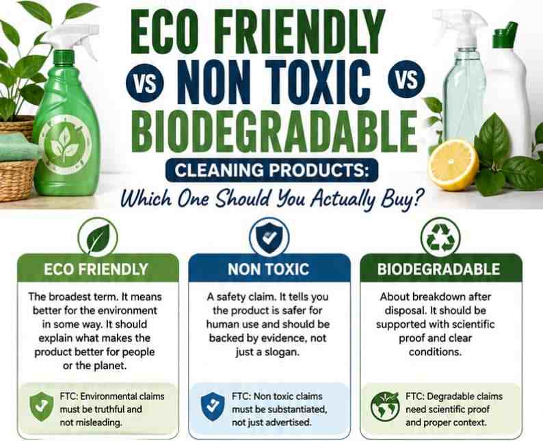 Eco Friendly vs Non Toxic vs Biodegradable Cleaning Products: Which One Should You Actually Buy?