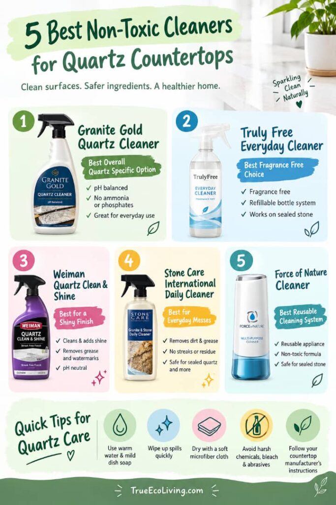 Best Non-Toxic Cleaners for Quartz Countertops That Actually Make Sense for a Low-Tox Home