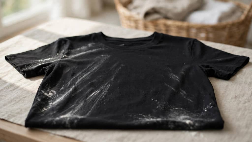 White streaks on black clothes after washing